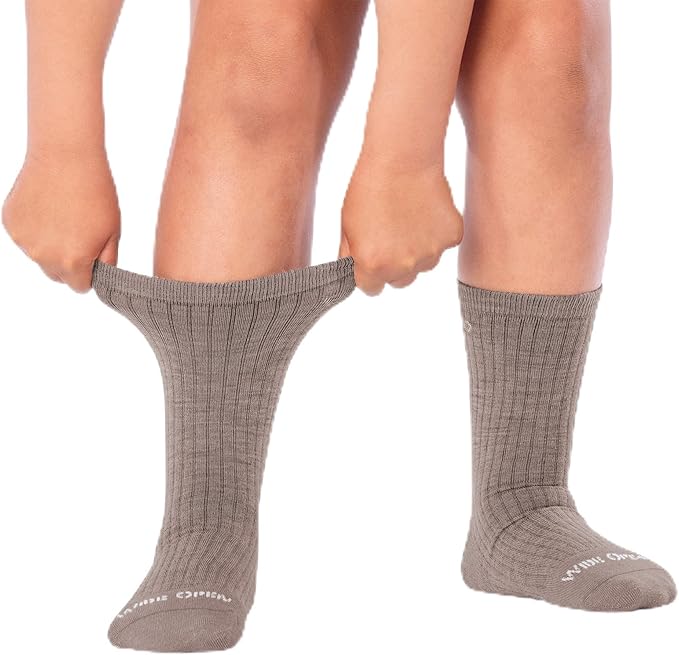 Wide Open Micro Crew Men's Socks - Merino Wool Socks for Men, Everyday Wide, Crew for Wide Feet (Style 9001)