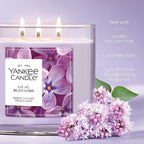 Yankee Candle 3 Wick Candle Jar, Scented Candle with up to 40 Hours of Burn Time, Premium Plant Wax Blend for Consistent Long Lasting Scent from First to Last Burn, Lilac Blossoms