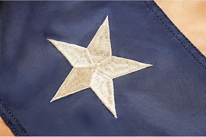 SYII Vintage Bunting Flag 3x6 Feet Outdoor, Embroidery Stars Vintage American Bunting Flags with 3 Brass Grommets, Patriotic Half Fan Banner for Fourth of July Decor, 4th of july Decorations Outdoor