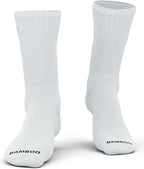 Bamboo Sports Premium Bamboo Crew Work Socks- Moisture Wicking, Odor Eliminating