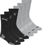 PUMA mens 6 Pack Crew Socks