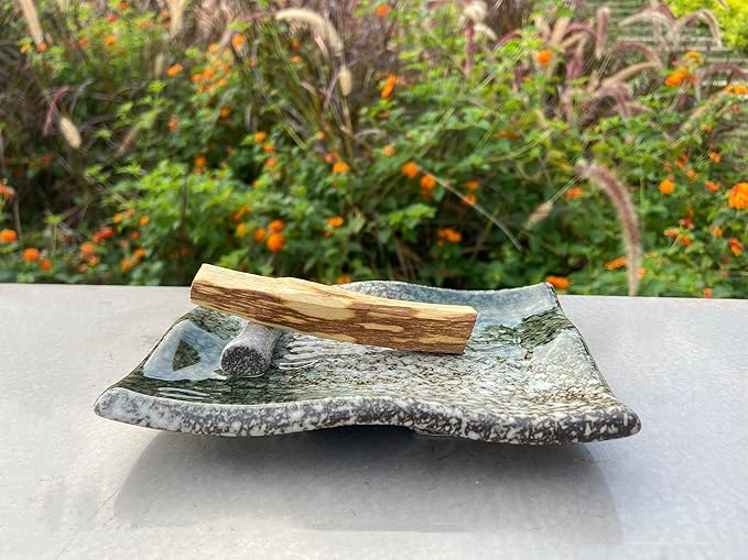 TOBOHU Rectangle Ceramic Palo Santo Holder, palo Santo Holder Burner, Ceramic Holder for Palo Santo Sticks, Palo Santo Wood Incense Stick Holder, Palo Santo Burning Bowl
