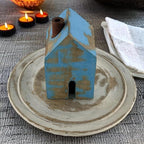 S.B ARTS Incense Holder for Sticks, Insence Stick Holder Ash Catcher for Table Decorations and Gifting - Wooden Incense Tray for Sticks - Home Decor Gifts (Blue Hut)