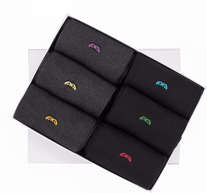 Men’s Dress and Trouser Socks – Premium Rayon Made From Bamboo, Crew Socks (6 pair + Gift box)