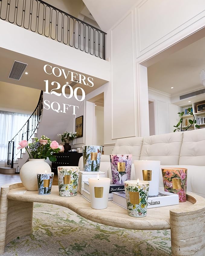 M&SENSE Basil Ginger Scented Candle 35oz 150H Burn Time Long Lasting, 3-Wick Natural Aromatherapy Candle Highly Scented, Home Fragrance Housewarming Gifts