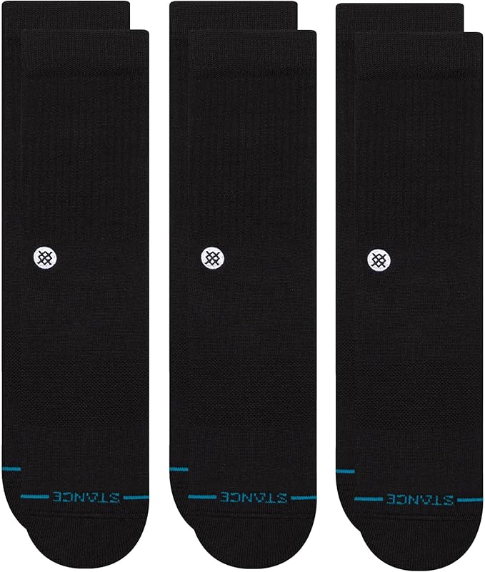 Stance Icon Classic Casual Crew Socks 3-Pack, Cotton Blend and Cushioning Arch Support