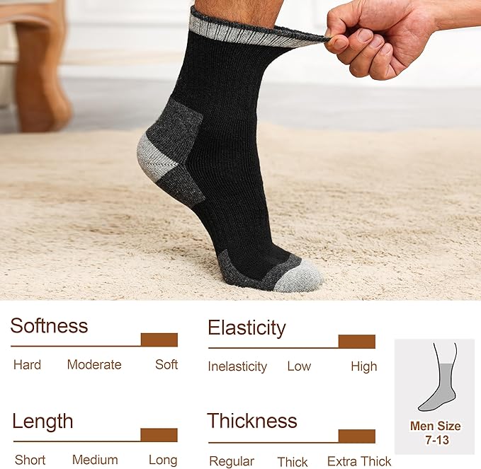 Wool Socks Mens - Extra Thick Winter Warm Merino Thermal Socks for Men