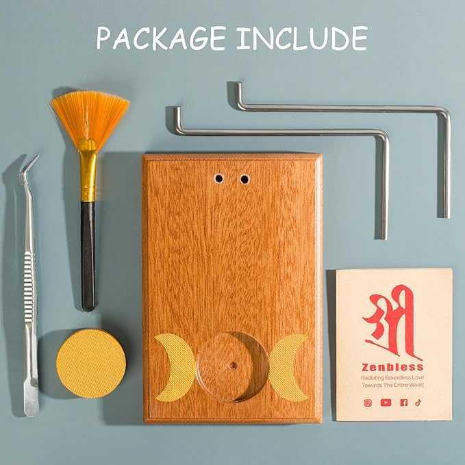 ZenBless Palo Santo and Sage Holder Natural Wood Incense Burner Holder for Palo Santo & Sage Smudge Sticks, Lasting Burning Sage Holder for Burning Bowl, Ideal for Spiritual Meditation Gift