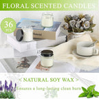 ACITHGL 36 Pcs 4oz Mini Mason Jar Candles Small Scented Candles Bulk Aromatherapy Ideal Souvenir Favors for Wedding Birthday Party (Sage, Mint, Citronella, Black)