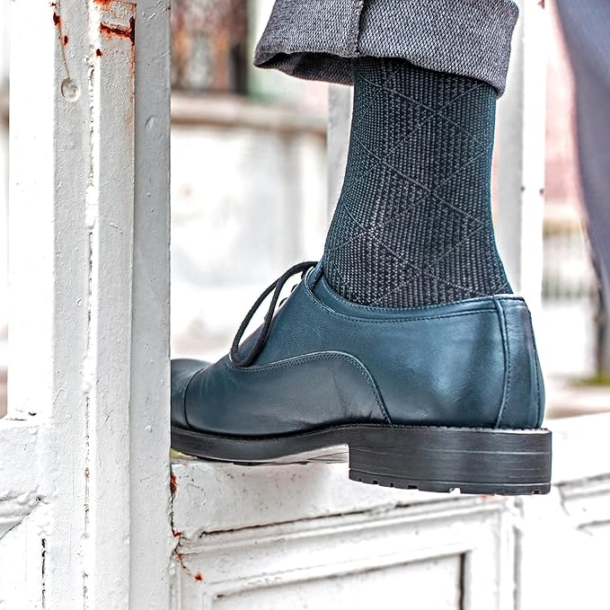 Men’s Lightweight Dress and Trouser Socks – Rayon Made From Bamboo, Odor Free & Breathable(3 or 8 pairs + Gift box)