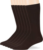 7BigStars Mens Dress Socks – 6 Pairs Crew, Soft Stay Up, Cotton Comfort for Business, Office, Big and Tall, Breathable