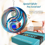 FONMY Mandala Wind Spinner w/Crystal Ball-Fengshui 3D Stainless Steel Hanging Spinners Worth Gift Christmas Decoration Indoor/Outdoor Garden Décor Kinetic Yard Art 12 Inches Wind Sculpture