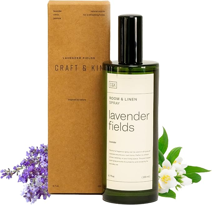 Craft & Kin Lavender Room Spray for Bedding, 6.76 oz, Pillow Spray, Long-Lasting Room Freshener, Soothing Aroma Mist for Home & Washroom