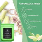 Citronella Candles Outdoor, 2-Wick Outdoor Indoor Scented Candle, Jar Candles for Home Scented, Long Lasting Natural Soy Candle, Summer Scents of Citronella/Lemon Grass/Peppermint, 9 oz