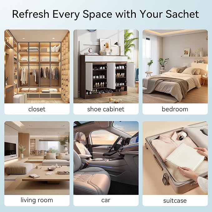 MYARO 20 Packs Fresh Linen Sachets for Drawer and Closet, Long-Lasting Sachets Bags Air Freshener Fresh Scents, Potpourri Bags Home Fragrance for Lover