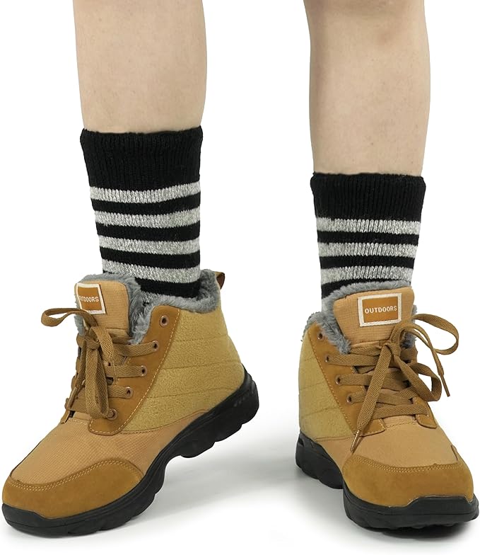 BomKinta Thermal Socks Men - Winter Warm Socks for Cold Weather Crew Socks - Cozy Soft Thick Christmas Boot Socks Size 7-11