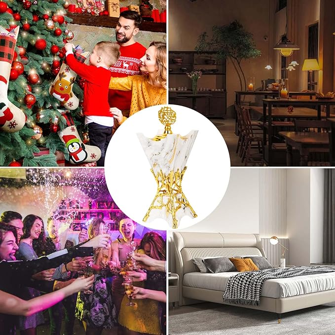 Bakhoor Burner, Charcoal Incense Burner, Frankincense Resin Incense Holder for Yoga, Spa Aromatherapy, Office & Home Decor Gifts 10.6" inches Tall (White)