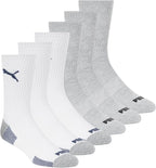PUMA mens 6 Pack Crew Socks