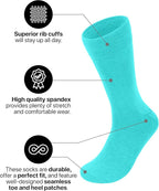 Feraricci Solid Color Casual Dress Socks for Men - Colorful & Comfortable Crew Socks