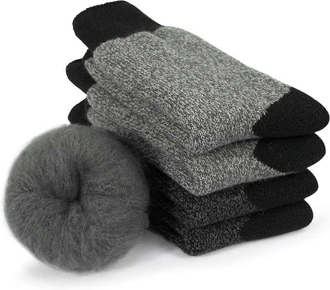 BomKinta Thermal Socks Men - Winter Warm Socks for Cold Weather Crew Socks - Cozy Soft Thick Christmas Boot Socks Size 7-11