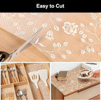 Cooyes Shelf Liner – Premium Non-Adhesive Cabinet & Drawer Liner for Kitchen – Waterproof Shelf Paper with Modern Pattern – Durable EVA Cabinet Mat – Easy to Cut