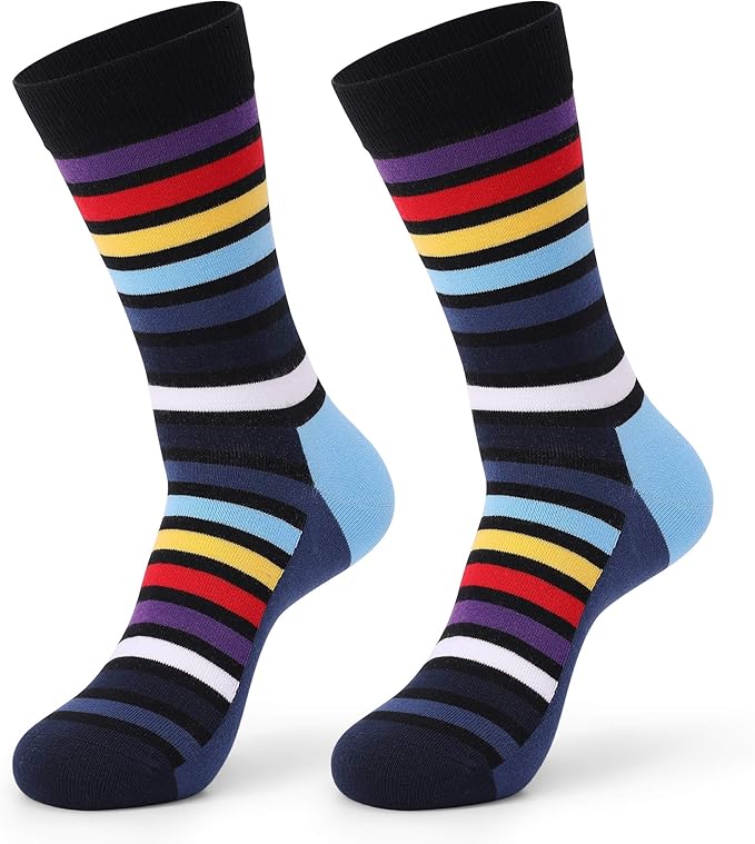 HHX YONLEE Dress Socks 5/6/10 Pairs Crew Argyle Colorful Cotton Novelty Casual Happy Fun