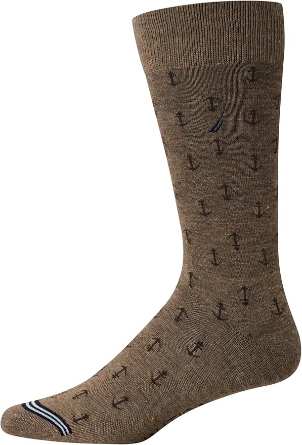Nautica Mens Dress Socks - 10 Pack Breathable Stretch Crew-Length Work Socks for Men for Business Formal Wear (Sizes: 6-12.5)