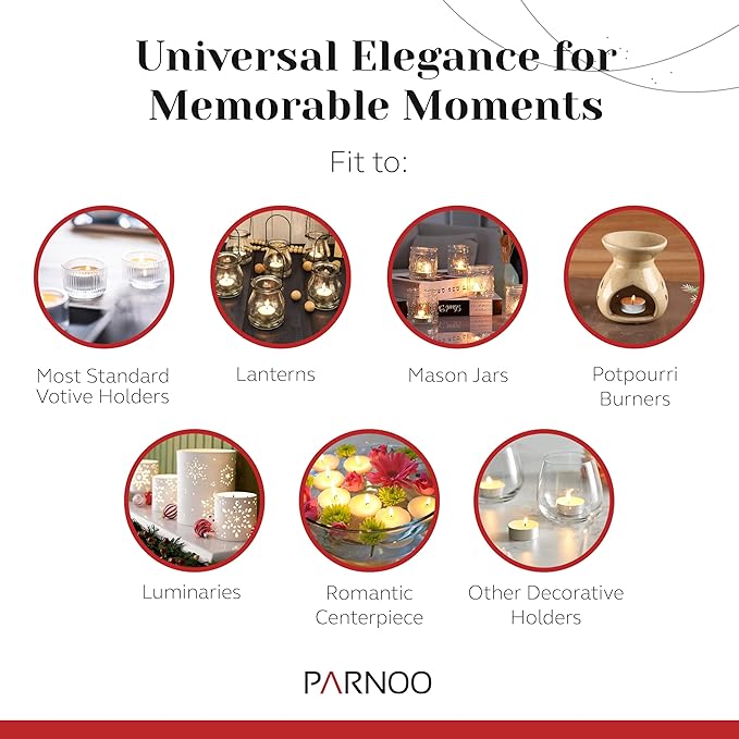 100 Pack Tealight Candles in Metal Cups - Clean, White Unscented with 4.5 Hour Long Burning Time - Votive Candles Bulk for Romantic Dinner, Weddings, Spa & Hotels by PARNOO