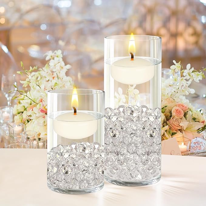 Mega Candles 12 pcs Unscented Ivory Floating Candles, Hand Poured Wax Candle 2 Inch Diameter, Home Décor, Wedding Receptions, Centerpieces, Occasions, Events, Festivities, Meditations, Spas