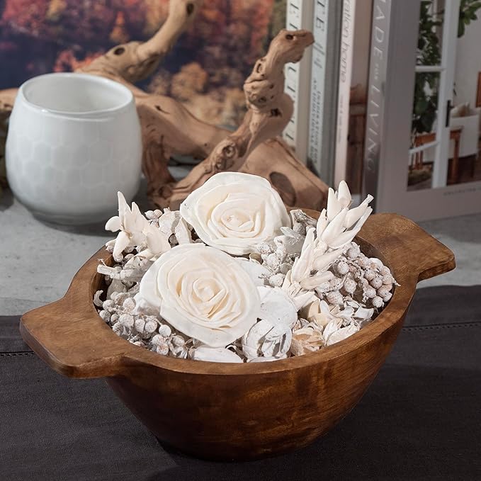 Linen White Fragrance Potpourri Bag Home Décor | Floral Petals Vase & Bowl Filler (White)