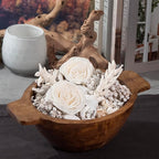 Linen White Fragrance Potpourri Bag Home Décor | Floral Petals Vase & Bowl Filler (White)