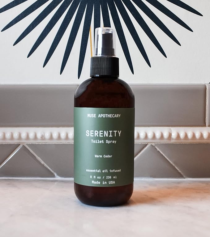 Muse Apothecary Flush Ritual - Botanical Collection - Aromatic & Refreshing Toilet Spray, Use Before You Go, Infused with Natural Aromatherapy Essential Oils - 8 oz, Warm Cedar, 2 Pack
