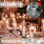 36 Pcs White Pillar Candles Bulk Set，Hurricane Candles，3 Different Lengths (12 Each)，Dripless Unscented Smokeless，Gives You a Better Atmosphere When Organizing an Event Party.