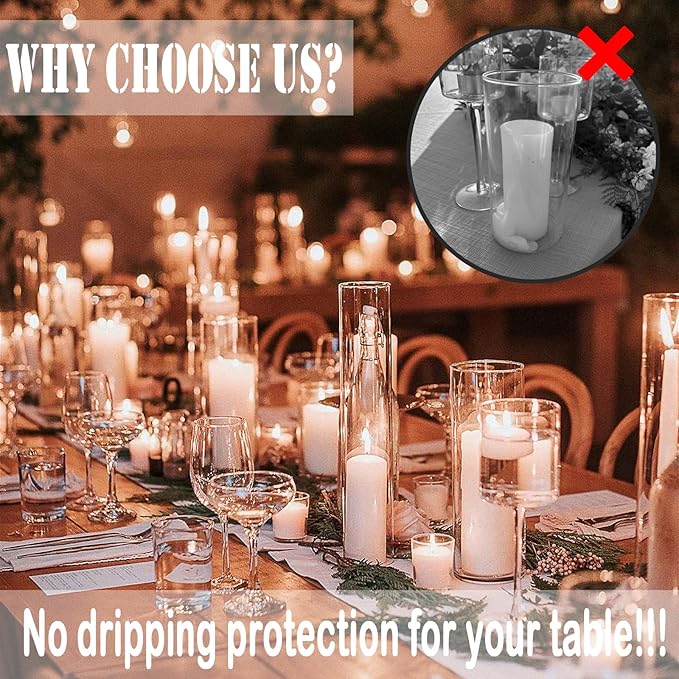 36 Pcs White Pillar Candles Bulk Set，Hurricane Candles，3 Different Lengths (12 Each)，Dripless Unscented Smokeless，Gives You a Better Atmosphere When Organizing an Event Party.