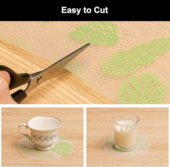 Cooyes Shelf Liner – Premium Non-Adhesive Cabinet & Drawer Liner for Kitchen – Waterproof Shelf Paper with Modern Pattern – Durable EVA Cabinet Mat – Easy to Cut