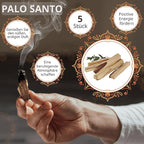 Danilovo Smudging Kit – 5 Palo Santo Sticks, 1 White Sage Smudge Stick and 50 pcs Chakra Colors Beeswax Taper Candles Set for Meditation, Cleansing, and Spiritual Practices