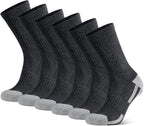 Men's Cotton Crew Work Socks, 3 Pairs Cushioned Moisture-Wicking Athletic Socks for Hiking Sports Running
