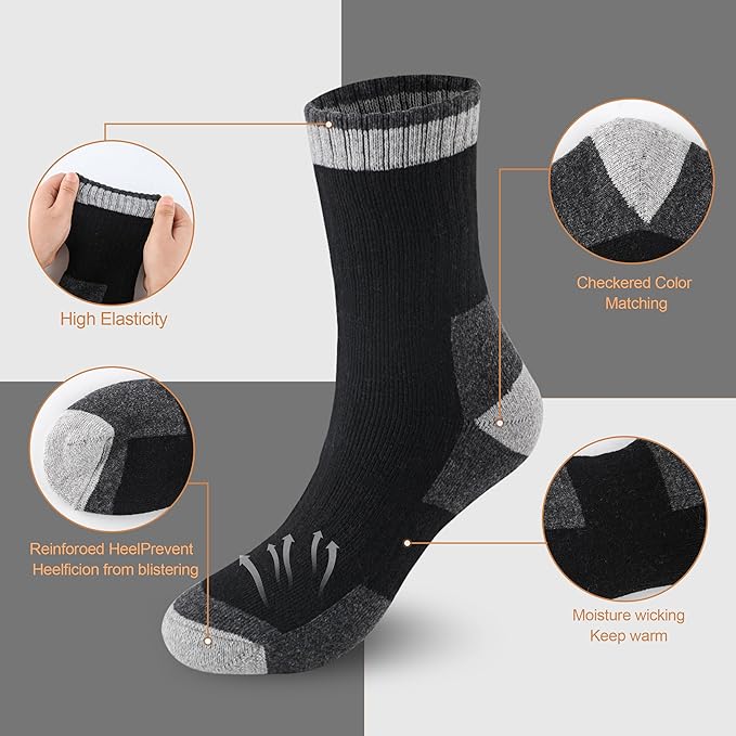 Wool Socks Mens - Extra Thick Winter Warm Merino Thermal Socks for Men