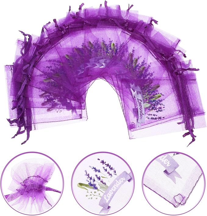 ABOOFAN 20pcs Drawstring Lavender Sachet Bags Pouches for Dried Lavender Fragrance Storage and Jewelry Organizing Versatile Empty Sachets for Home Use