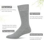 SERISIMPLE Men's Dress Socks - Bamboo Viscose Thin Ribbed Knit, Silky & Soft, Lightweight Business Crew Socks 5 Pairs