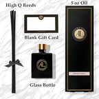 Fresh Linen Reed Diffuser Set - Oil Room Scent Sticks - Non-Toxic Bathroom Diffuser with 5oz Oil - Black Reed Diffusers for Home & Office - Elegant Scented Sticks for Desk