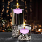 Mega Candles 4 pcs Unscented Lavender Floating Candles, Hand Poured Wax Candle 2 Inch Diameter, Home Décor, Wedding Receptions, Centerpieces, Occasions, Events, Festivities, Meditations, Spas