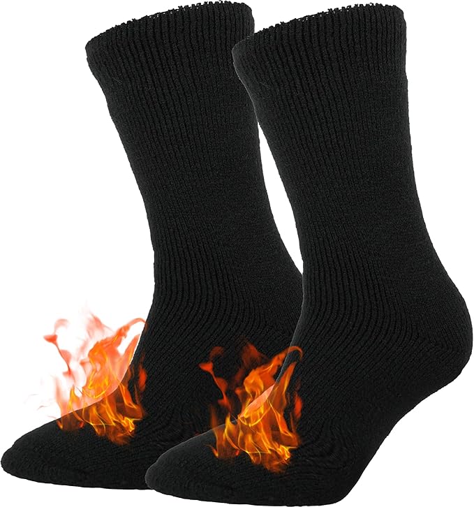 BomKinta Thermal Socks Men - Winter Warm Socks for Cold Weather Crew Socks - Cozy Soft Thick Christmas Boot Socks Size 7-11