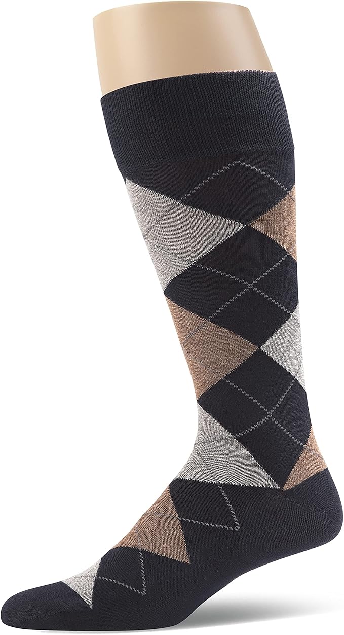 Men’s Argyle Dress Socks, Combed Cotton, Pack of 3