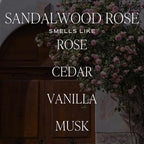 Sweet Water Decor Sandalwood Rose Candle - Green, Leafy, Winey, Rose and Guaiac Wood Scented Soy Floral Candles for Home - 9oz Clear Jar + Gold Lid, 40+ Hour Burn Time, Made in The USA