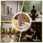 4 in 1 Incense Holder, Ceramic Incense Stick and Palo Santo Holder,Sage Holder for Burning- 5.5" Ceramic Ash Catcher Tray for Meditation and Yoga Room (Sand)