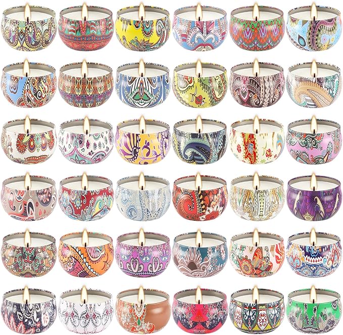 Scented Candles Gifts Set 36 Pack Soy Wax Travel Tin Jar Candles for Home 2.5 OZ Scented Candles for Mom for Christmas, Birthday, Thanksgiving, Mother's Day