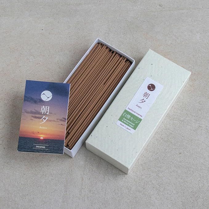 Sandalwood & White Sage Traditional Incense Sticks 40g by Asayu Japan