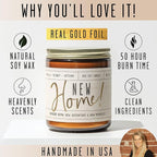 Housewarming Gift, House Warming Gifts New Home, Housewarming Gifts for New House - 'New Home' Soy Candle, w/Vanilla, Coconut & Vetiver I New Home Gifts for Home I 9oz Jar, 50Hr Burn, Made in USA