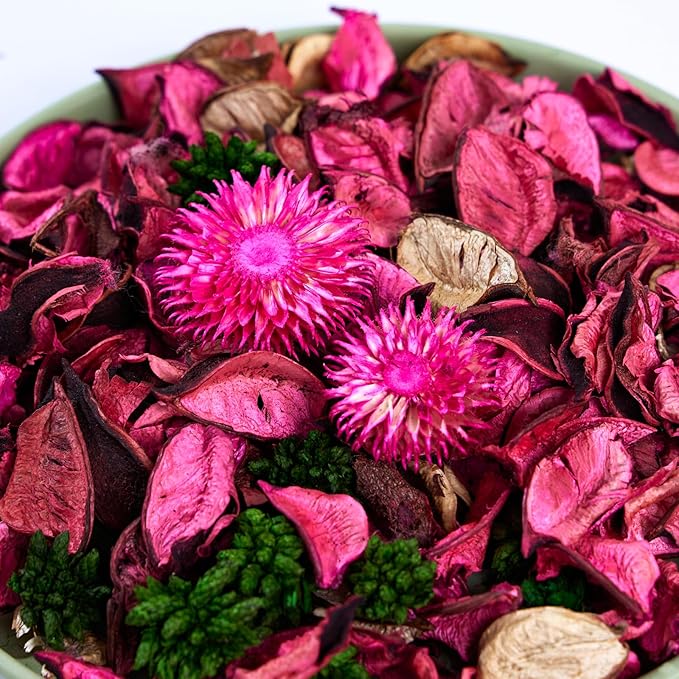 Spring Potpourri Bags, Potpourri Bowl Vase Filler Decorative, Fragrance for Bathroom, Dried Flowers, Home Decor Fragrance Sachet Petal (Pink)